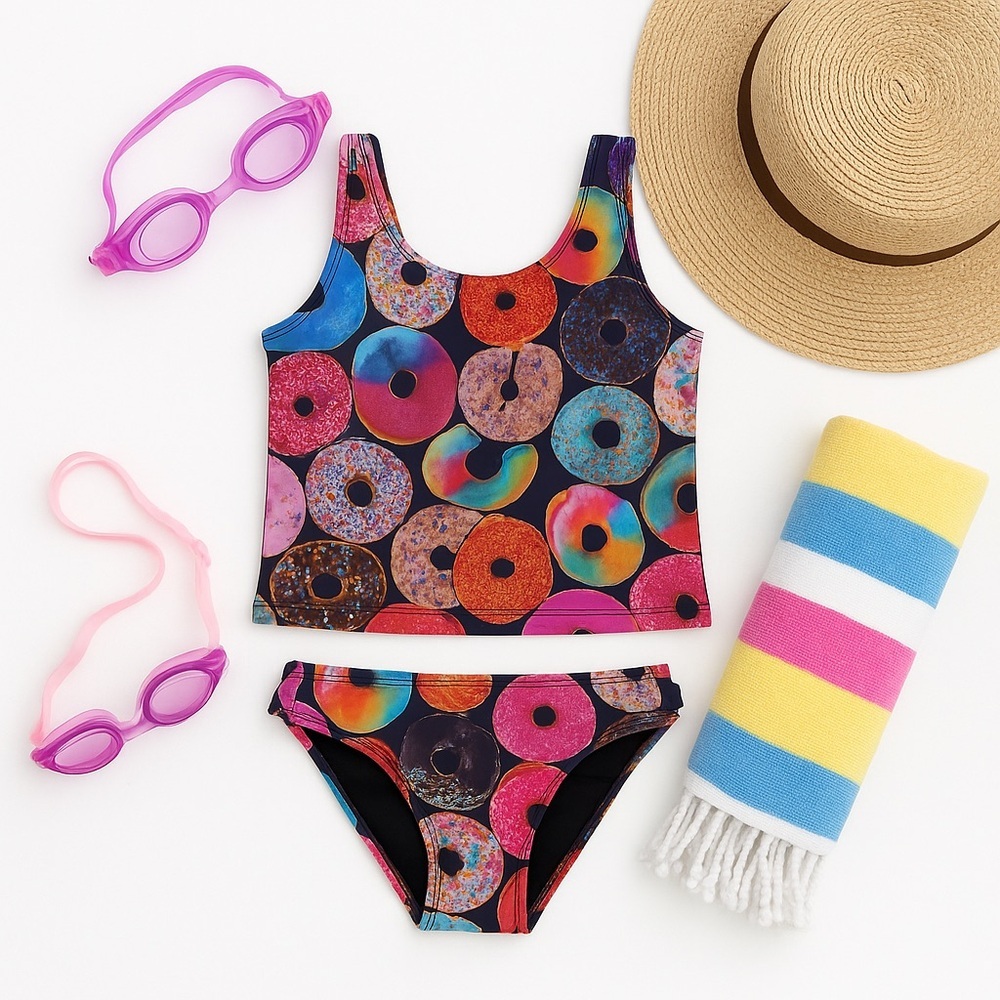 NWT Zara Terez Girls Doughnuts Sport Tankini sz 4